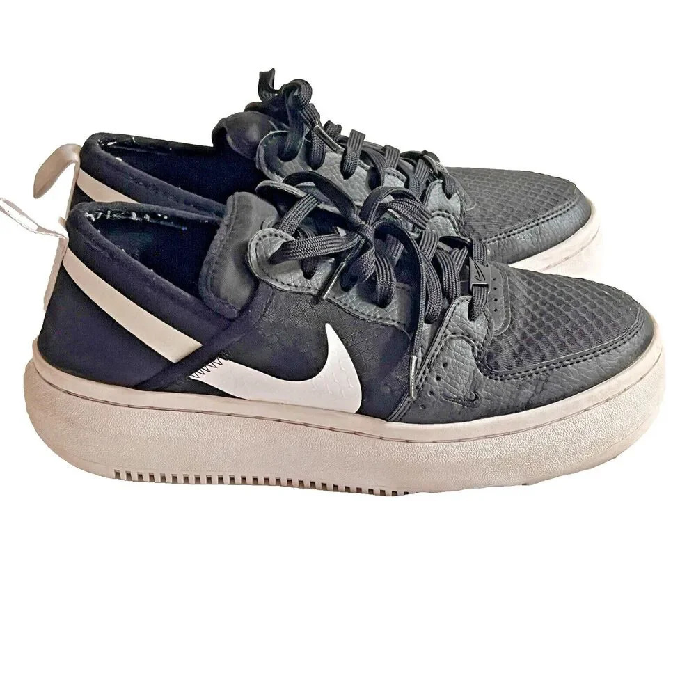 Nike Court Vision Alta TXT Womens 8.5 Black White Shoes CW6536-001 Platform